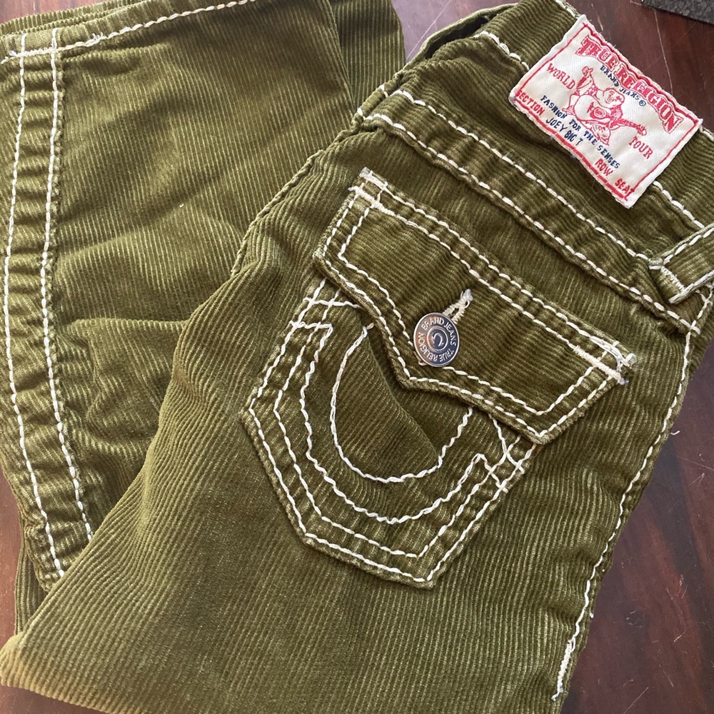 True Religion green cord pants size 4